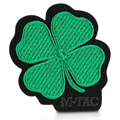 M-Tac Morale Patch Clover - Tactical Embroidered Military Badge with Hook Fastener Backing image 1