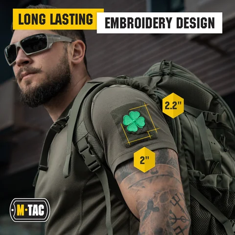 M-Tac Morale Patch Clover - Tactical Embroidered Military Badge with Hook Fastener Backing image 4