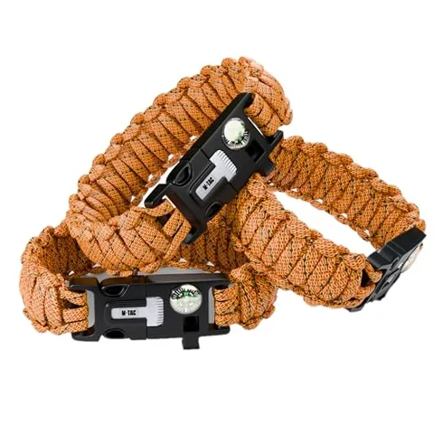M-Tac Survival Paracord Bracelet with Compass Whistle (Set of 3) image 1