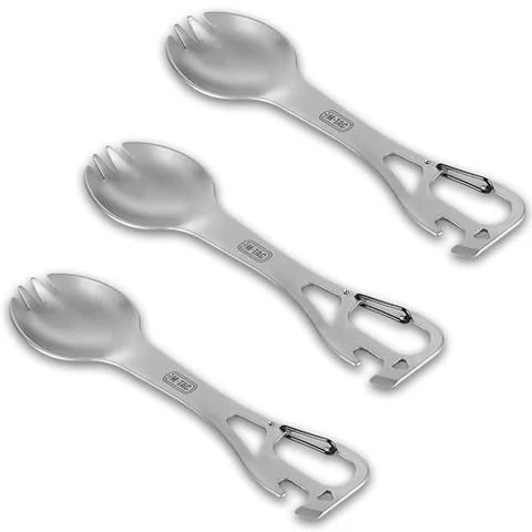 M-Tac Spork Cutlery set with a Carabiner (Set of 3) image 1